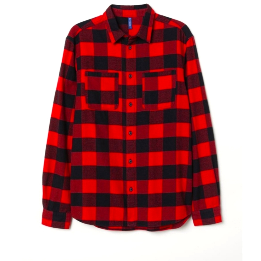 H&M Divided Cotton Flannel Button Down Shirt